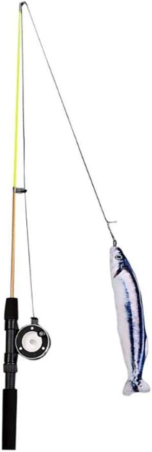 ActiveCraft Fishing Rod and Fish Cat Toy Teaser Organic Catnip Sardine