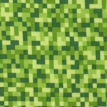 Cotton Bitmap Pixels Digital Building Blocks Squares Gamer Video Games Green Cotton Fabric Print by the Yard (cx7029-gree-d)