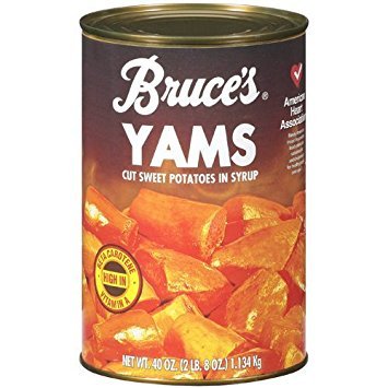 Bruce's, Yams, Cut Sweet Potatoes in Syrup,40oz Can (Pack of 2) (Choose Can Sizes Below) (40oz Can)