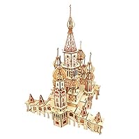 DIETSON 3D Wooden Puzzle Model Kits Assembly Craft Toy Brain Teaser Games Building Kits Gifts for Kids Women Men (St. Vassily Cathedral)