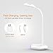 MoKo LED Desk Lamp with Dimmable Color, Portable Reading Table Light with built-in 1800mAh rechargeable battery, Flexible Gooseneck, Touch Control, For Kids Study Home Office -White