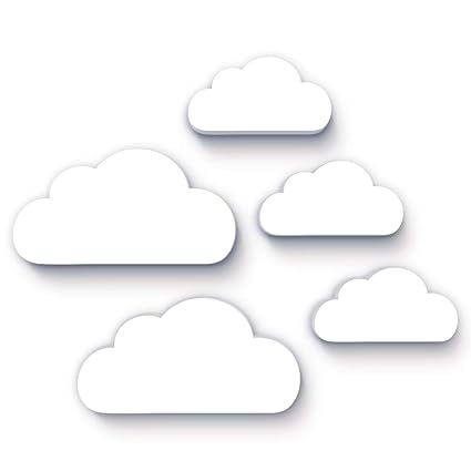 (M6)- 5-er Set Wolken mit 3D-EFFEKT als Kinderzimmer Deko, 3D-Wanddeko, Bilder, Kinderposter, Dekoration, Wandtattoo, Bild Ba