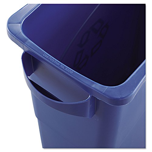 Rubbermaid Commercial RCP 3541-73 BLU Slim Jim Recycling with Handles, Rectangular, Plastic, 15.875 gal, Blue