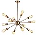 VINLUZ 12 Light Sputnik Chandelier Brass Lighting