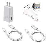 Samsung Galaxy S8 / S8 Plus Adaptive Fast Charger Type-C 2.0 Cable Kit by RKINC - {1 Wall Charger+ 1 Car Charger + 2 Type-C Cables} Adaptive Fast Charging dual voltages for up to 50% faster charging!