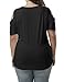 Allegrace Women's Plus Size Sexy V Neck Cold Shoulder Long Top Tees Casual T Shirt Black 3X