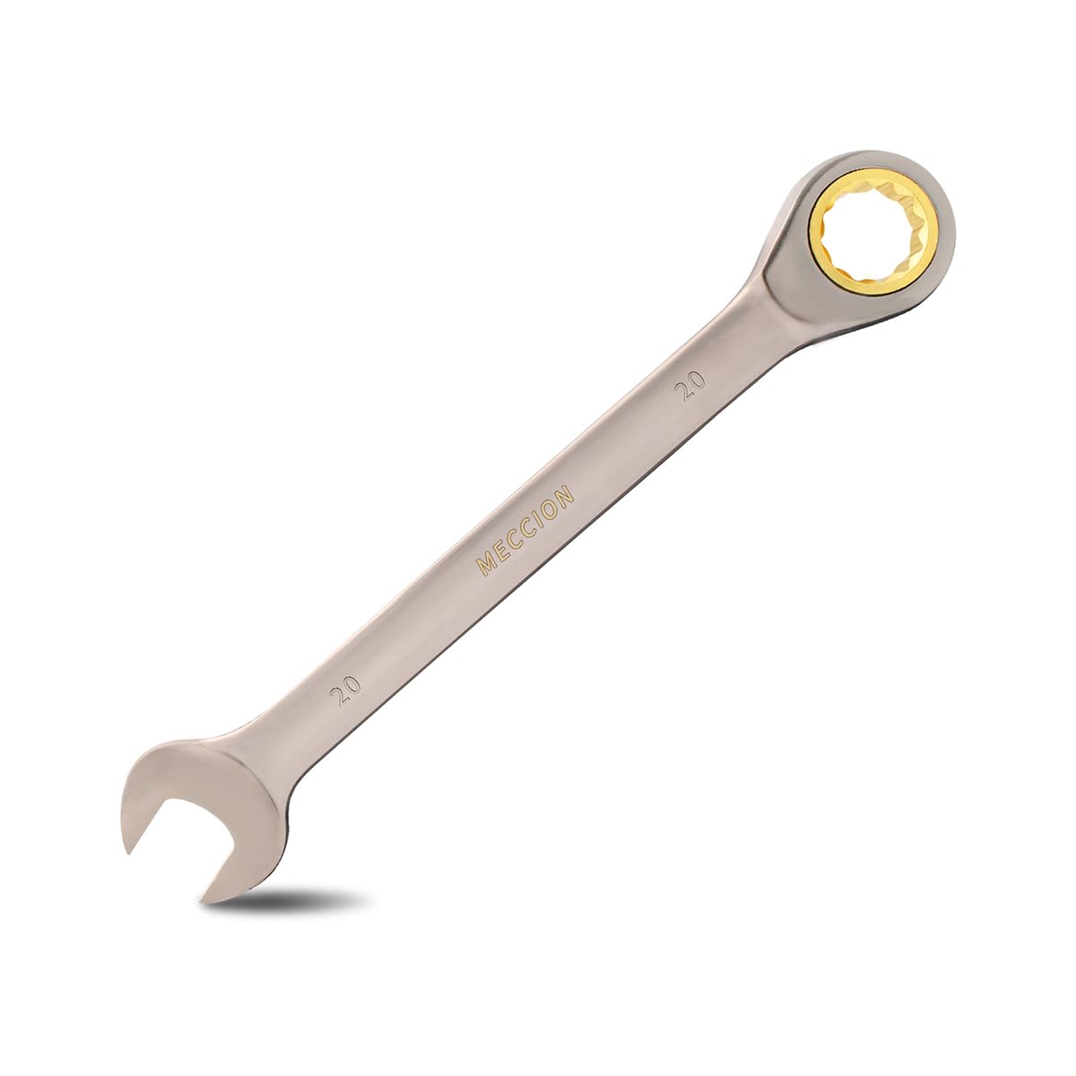 Meccion Fixed Head Ratchet Spanner 20mm Professional Chrome Vanadium Steel Forged Combination Wrench - Black Nickle Plated — image 1
