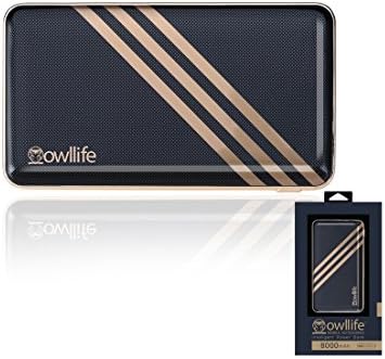 Owllife PHANTOM Series Intelligent PowerBank 8000 - Ultra Compact Portable Charger (External Battery Power Bank) with High-Speed Charging PowerIQ Technology (Blue)