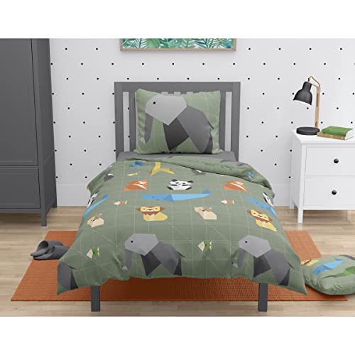 Home Linge Passion Bettwäsche-Set für Kinder, 100% Baumwolle, 140 x 200 cm, Grün