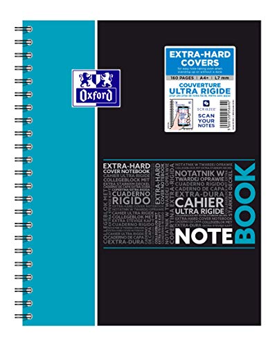Oxford 400019524 studiare Organiser ricambio; – Block notes A4 + con elastico, a quadretti, 80 fogli, coperchio in PP, microperforazione; 4 fori, Colori Assortiti, 1 Pezzo