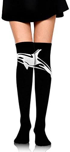 Mecia Geek Dolphins Gay Sharks Stockings Knee High Long Socks For Girls And Women-25.5 Inch