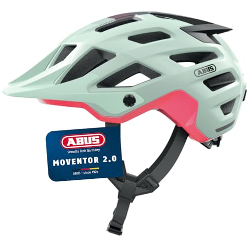 ABUS MTB-Helm Moventor 2.0 - komfortabler Fahrradhelm fürs Gelände - All-Mountain-Helm - für Damen und Herren - Mintgrün Matt, L