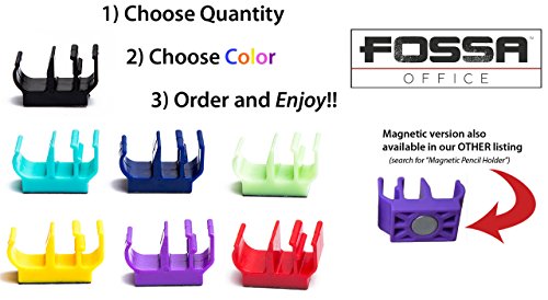 (10 pk) Black Self Adhesive Pencil Pen and Marker Holder Adhesive Clip - Best Mount Organizer to Stick on nightstand, Junk Drawer, Clutter Cabinet, Bedside, etc. - Great for Kitchen, Craft Room, etc.