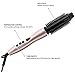 AsaVea Hair Curler and Straightener Brush, Anti-Scald Technology Perfecter Pro Grip Digital Temp-Controlled Heated Brush (Rose Gold)