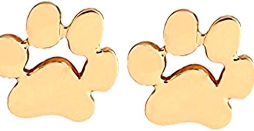 Dog Paw Print Earrings Gold Studs Earring Set New Dogs Pets Jewelry