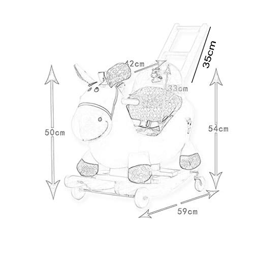 Schaukelpferd Schaukeltier Trojanische Kinder Mit Schubstange doppeltem Verwendungszweck Musik Baby Schaukelstuhl Baby… – Bild 3