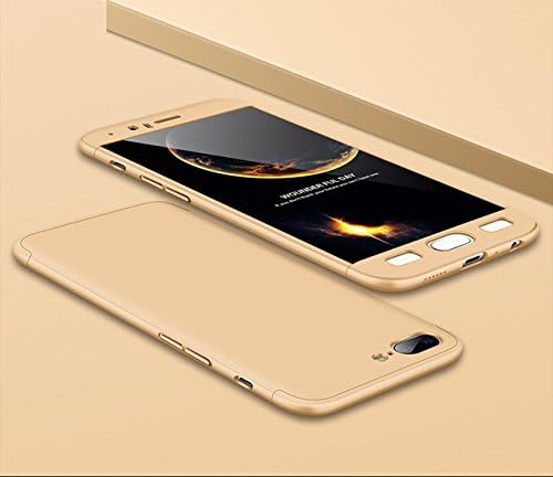 AEETZ Knight Series Double Dip Case [Hard] Hybrid PC [Milk Paint] 360° Full Protection Back Case Cover for One Plus 5 (Gold)