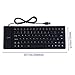HDE Wired USB Spillproof Roll Up Portable Folding Pocket Silent Typing Silicone Keyboard