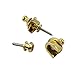 Musiclily Guitar Bass Schaller-Style Security Straplocks Round Head Lock Strap Pins and buttons Straplocks System for Fender Electric Guitar Bass Replacement,Gold (Pack of 2)