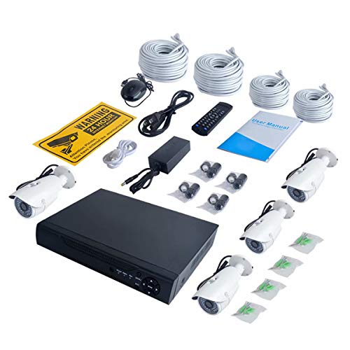 JOOAN 4CH 1.3MP NVR Kit 960P POE Camera System HD Security IP Camera System CCTV Monitor System Complete Surveillance Network Camera System Home Video Camera System
