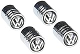 Black VW VolksWagen Car Wheel Tire Valve Stem Caps