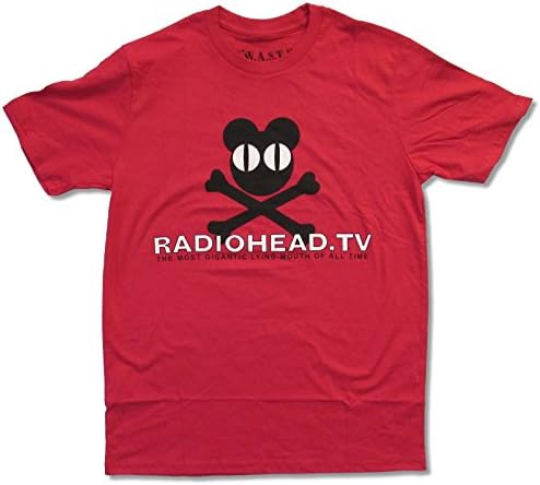 W.A.S.T.E. Adult Radiohead Crossbones Red T-Shirt (Small)