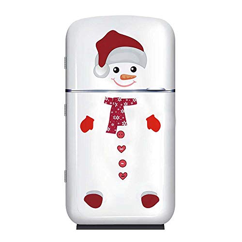 TOARTi Antlers Snowman Wall Decal, Christmas Sticker for Fridge Window Cling Decal, Vinyl Santa Claus Wall Decal,Lovely Snowman Face Art Wall Decor, Home Decorations