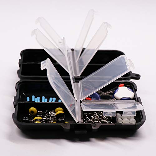 SUPERTHEO Fishing Accessories Kit with Fishing Swivels Snaps, Fishing Line Beads, Float Fishing Set with Tackle Box