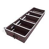 Aomeiqi Underbed Shoe Storage Under Bed Shoes Organizer Boxes 5 Pairs - Made of Moisture Proof Materials - with Detachable Closets Multiuse and Front Zippered Closure for Saving Space (Small, Brown)
