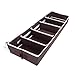 Aomeiqi Underbed Shoe Storage Under Bed Shoes Organizer Boxes 5 Pairs - Made of Moisture Proof Materials - with Detachable Closets Multiuse and Front Zippered Closure for Saving Space (Small, Brown)