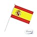 Kind Girl 25 Pack Hand Held Small Mini Flag Spain Flag Spanish Flag Stick Flag Round Top National Country Flags,Party Decorations Supplies for Parades,World Cup,Festival Events,International Festival