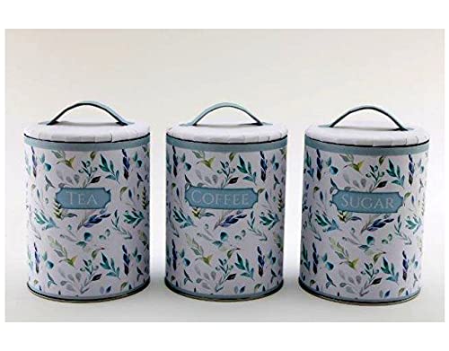 Olive Grove Tea Coffee Sugar Canisters Tins