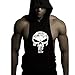 GZXISI Mens Skull Print Stringer Bodybuilding Gym Tank Tops Workout Fitness Vest (Large, 2 Pack:Black Hoodie,Blue Hoodie)