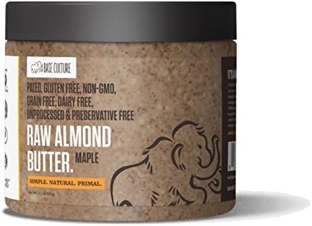 Base Culture Almond Butter, Maple 100% Paleo Certified and Gluten Free Almond Butter