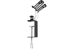 Airbrush Holder Stand Clamp with Dual Brush Rack and Pressure Regulator Storage, Metal Airbrush Bracket Tool for 2 Brushes, A