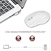 LENRUE Wireless Mouse, Portable Optical Ergonomic Mobile Mice with USB Nano Receiver for PC, Laptop, Computer, Notebook, Macbook (White Wireless Mouse)