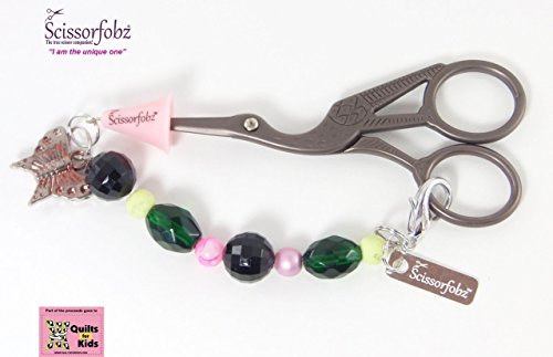 Scissor fobs by SCISSORFOBZ-Charming Collection-One of a kind- Quilters Sewers Gifts. FREE: Bluetooth ScissorFinder and Beautiful Magnetic Gift Box. #C15005734-F