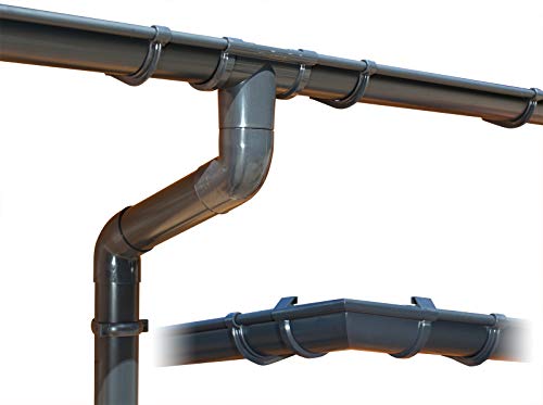 Komplettes Dachrinnen Set umriss bis 24.50 m | Anthrazit | GD16 | viereckiges Dach (4 Seiten)