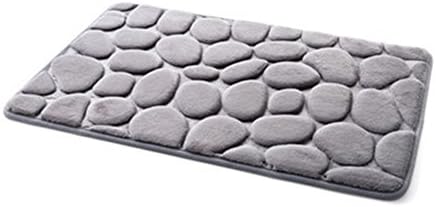 Simple Non-Slip Pebble Flannel Bathroom Bath Rug Foam Pad Mat Shower Floor Carpet 40x60CM