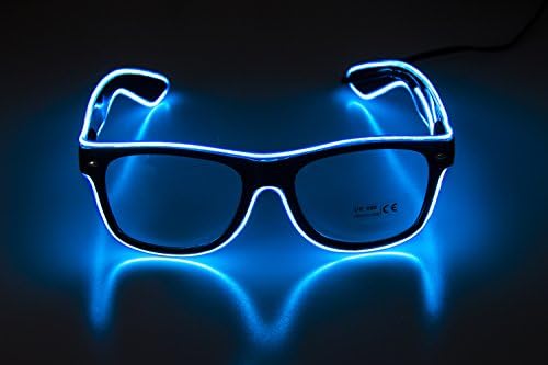 Glow Eye Glasses With Light Up Glasses El Wire Glowing Party Rave Glasses For Halloween,Party Favor (Blue)