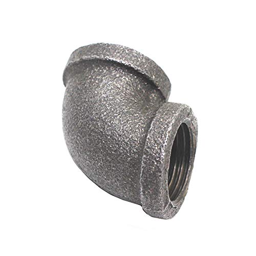 LONG TAO 1/2" Black Cast Pipe Fitting, Elbow 90,Threaded Pipe Nipples Industrial Piping Plumbing Supplies,10-Pack