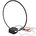 Brightech Circle LED Nightstand Lamp with USB Port – Compact Bed Stand Lamp for Bedroom, Living Room - Modern Asian Table & Desk Lamp on Side & End Tables - Jet Black