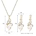 KAVANI Women's Gold Plated Wave-Shape Pendant Cubic Zircon Pearl Earrings and Pendant Necklace Jewelry Set