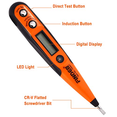 Finder Multifunction Digital Voltage Tester Pen DC & AC Voltage Detector Intelligent Induction Electroprobe For Home Appliance Repairing And Detection