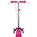 Globber 3 Wheel Adjustable Height Scooter with LED Light Up Wheels (Pink/Chrome)