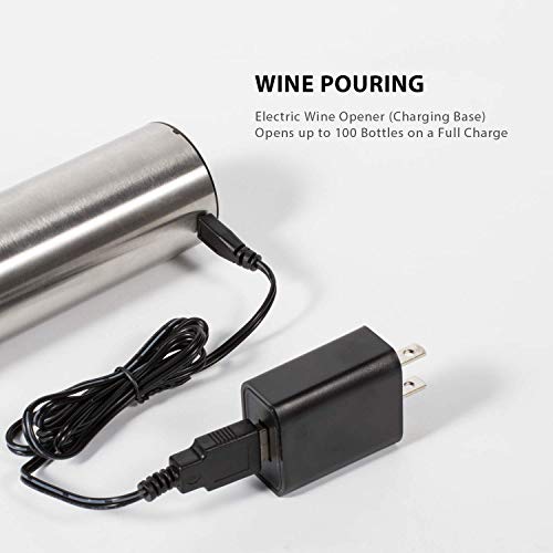 Electric Wine Opener Gift Set with Foil Cutter, Mini Wine Pump Sealer and Stopper with Date Marker, Wine Aerator Pourer and Batteries Included 7717-W102-03 - Thumbnail 6