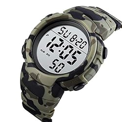 Mens Digital Sports Watch LED Screen Large Face