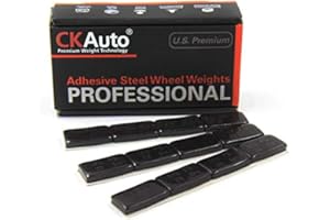 CKAuto 1oz, Black Adhesive Stick on Wheel Weights, Easy Peel, 72 oz/Box, US Quality (72pcs)