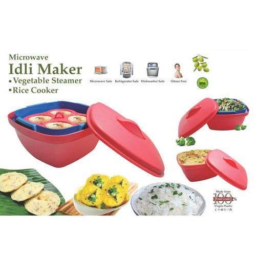 Actionware MICROWAVE IDLI COOKER Removable Steamer Trays Makes 8