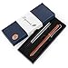 DIGIROOT Gift Wood Ballpoint Pen, Luxury Gel Pen Writing Set Black Ink Wooden Rolling ball Pen for Signature Executive Business, Writing Point 0.5mm, Extra 2 Replaceable Ink Refill(Black)